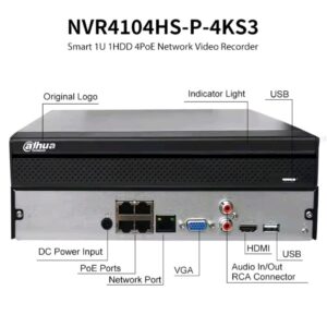 Dahua NVR4104HS-P-4KS3 4POE NVR